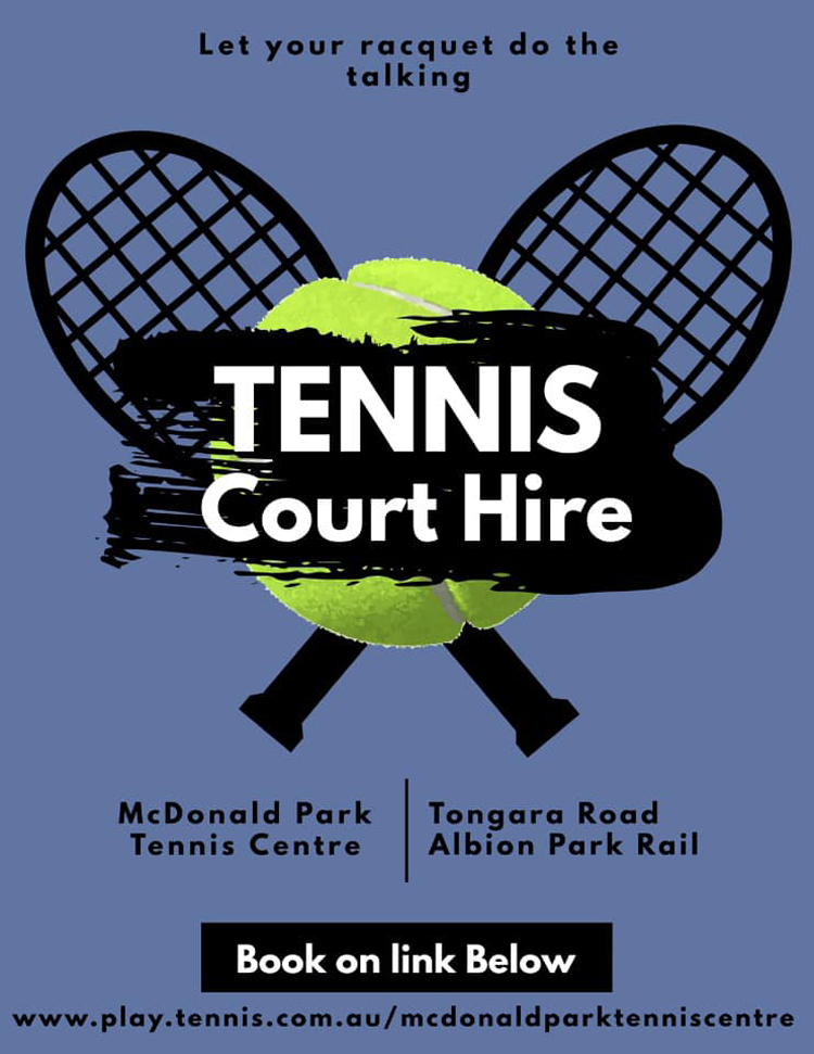 Tennis court hire - McDonald park 2