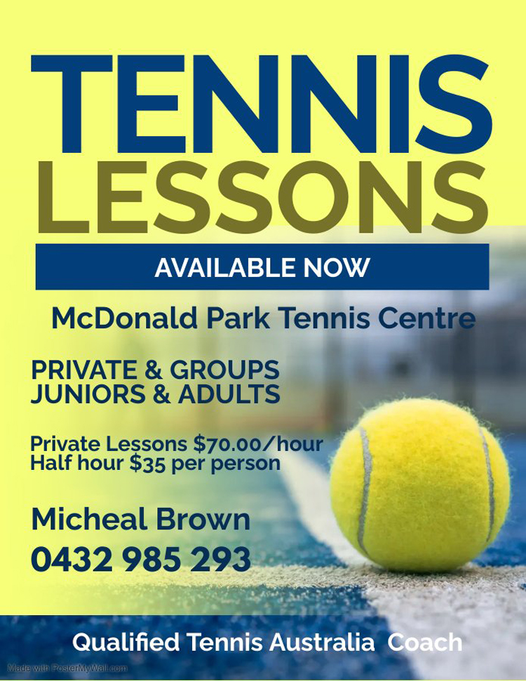 Tennis lessons - McDonald Park 2b